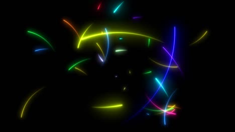 todas las flechas de neón arco iris movimiento aleatorio marco medio y cuenta atrás y número efecto tamaño y color