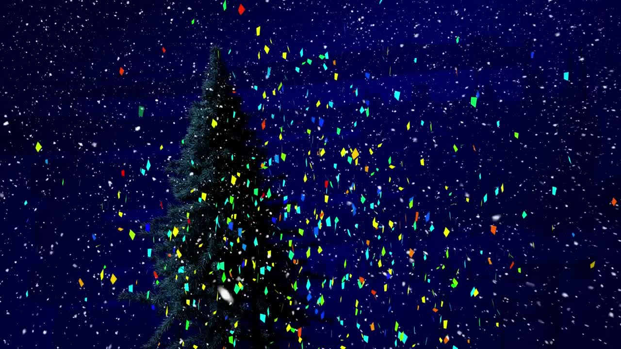Animation af faldende sne over lyspletter