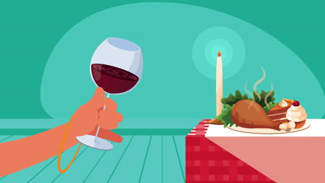 una cena romántica