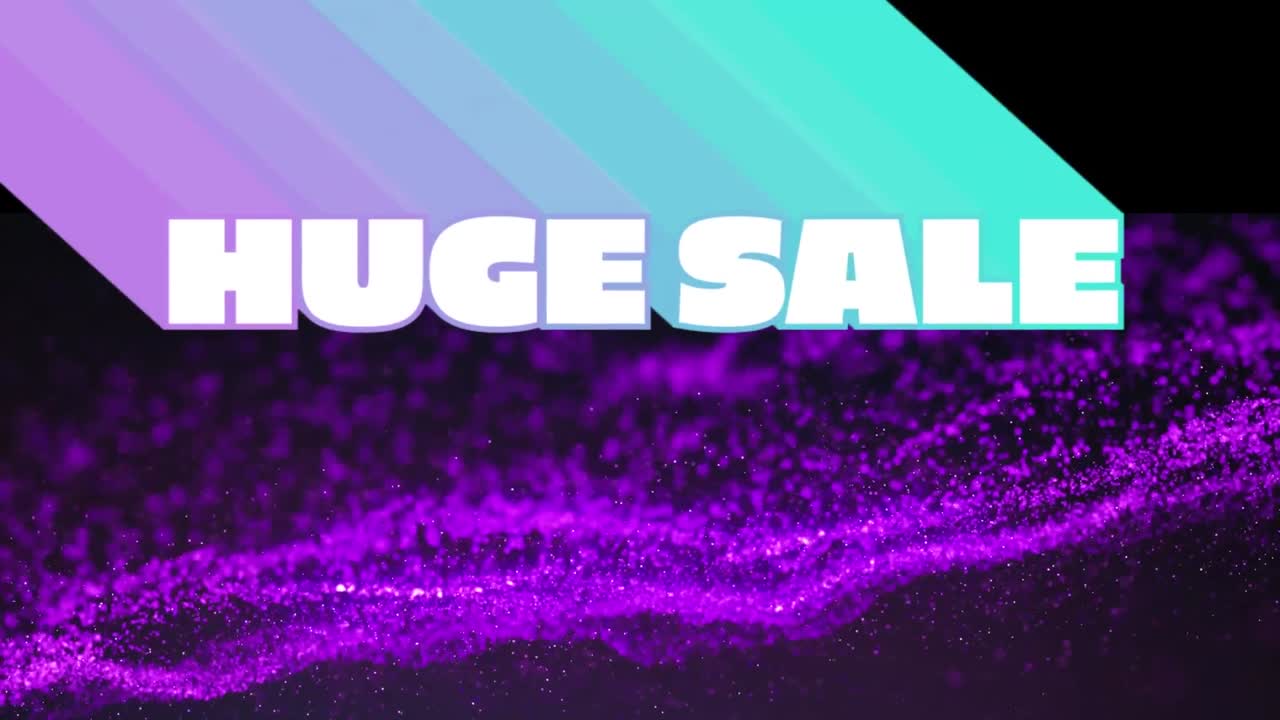 Animation of huge sale text over spots