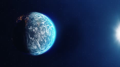 planet earth rotating at night and day loop animation