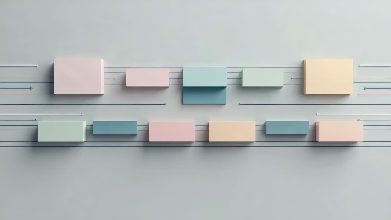Abstract Timeline Diagram with Pastel 3D Blocks