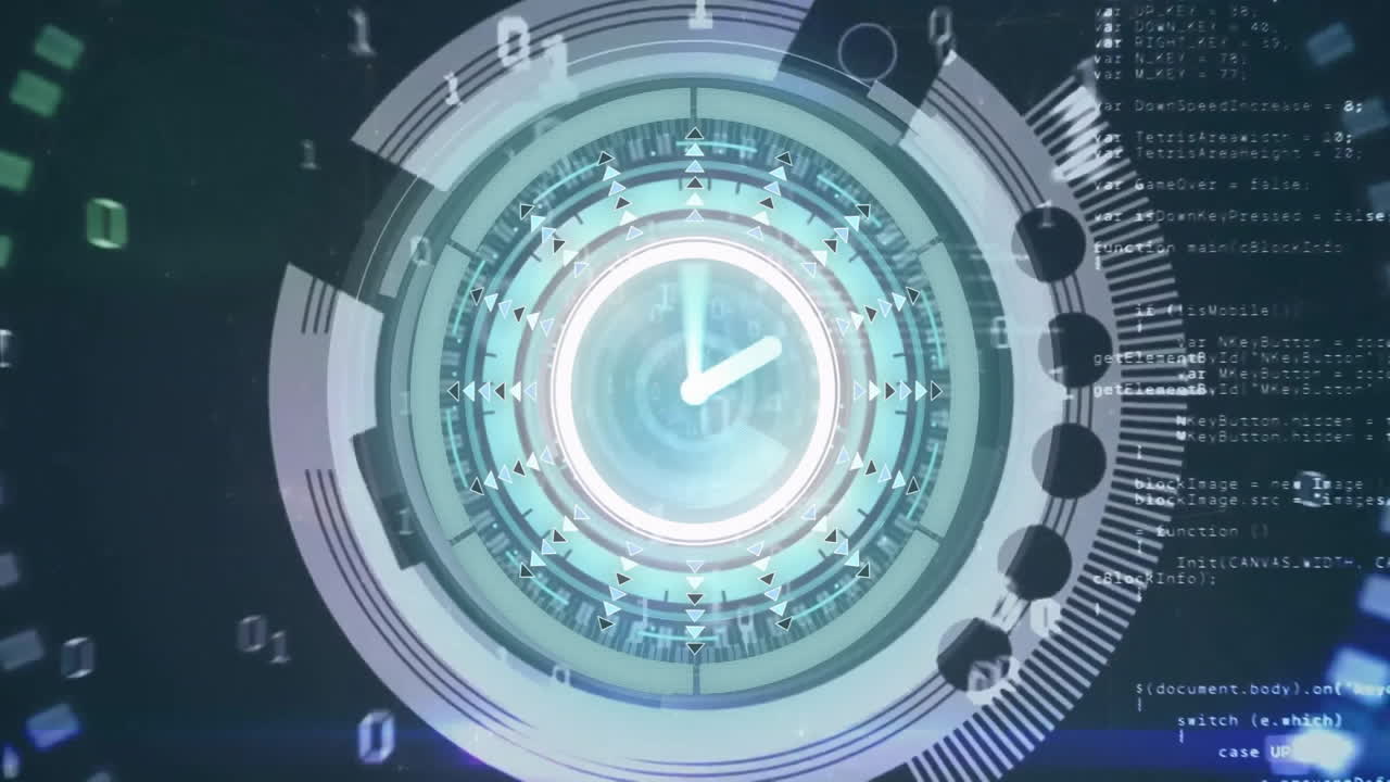 Animation of clock ticking over scope scanning