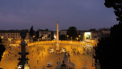 Zeitraffer-Eines-Sonnenuntergangs-über-Der-Piazza-Del-Popolo