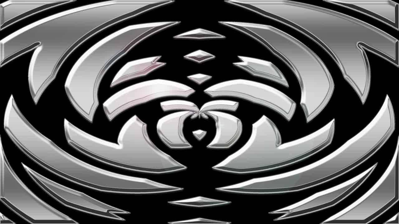fantasía gráficos en movimiento en material reflectante cromo.