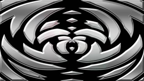 fantasía gráficos en movimiento en material reflectante cromo.