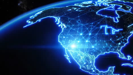 north america network map from space