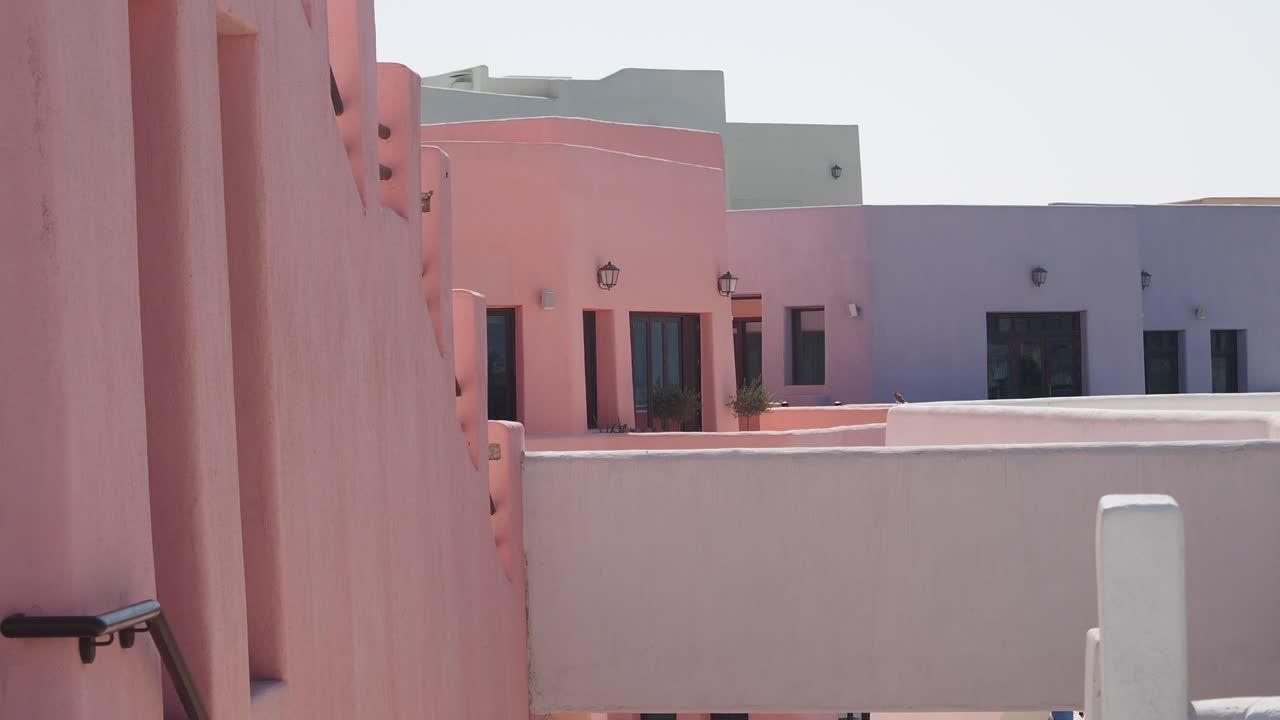 Pastel-Colored Buildings in a Mediterranean Resort