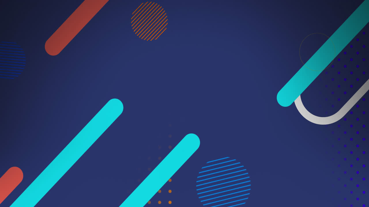 animación de formas abstractas multicolores que se mueven sobre un fondo púrpura