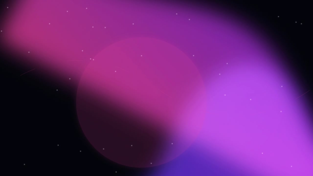 Animation graphique abstraite d'ondes lumineuses violettes et roses brillantes