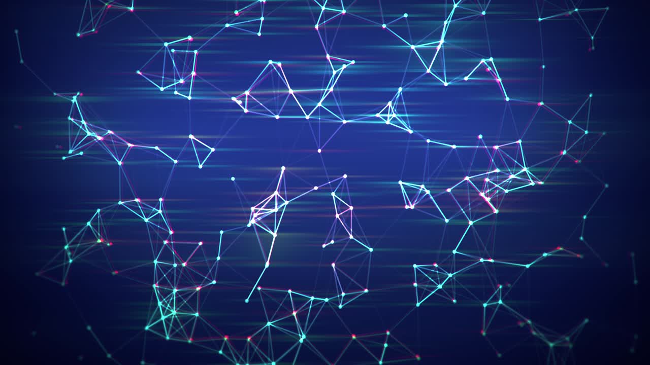 fondo abstracto geométrico con línea conectada y bucle de animación de puntos