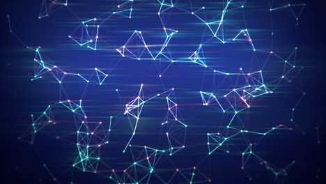 geometric abstract background with connected line and dots animation loop
