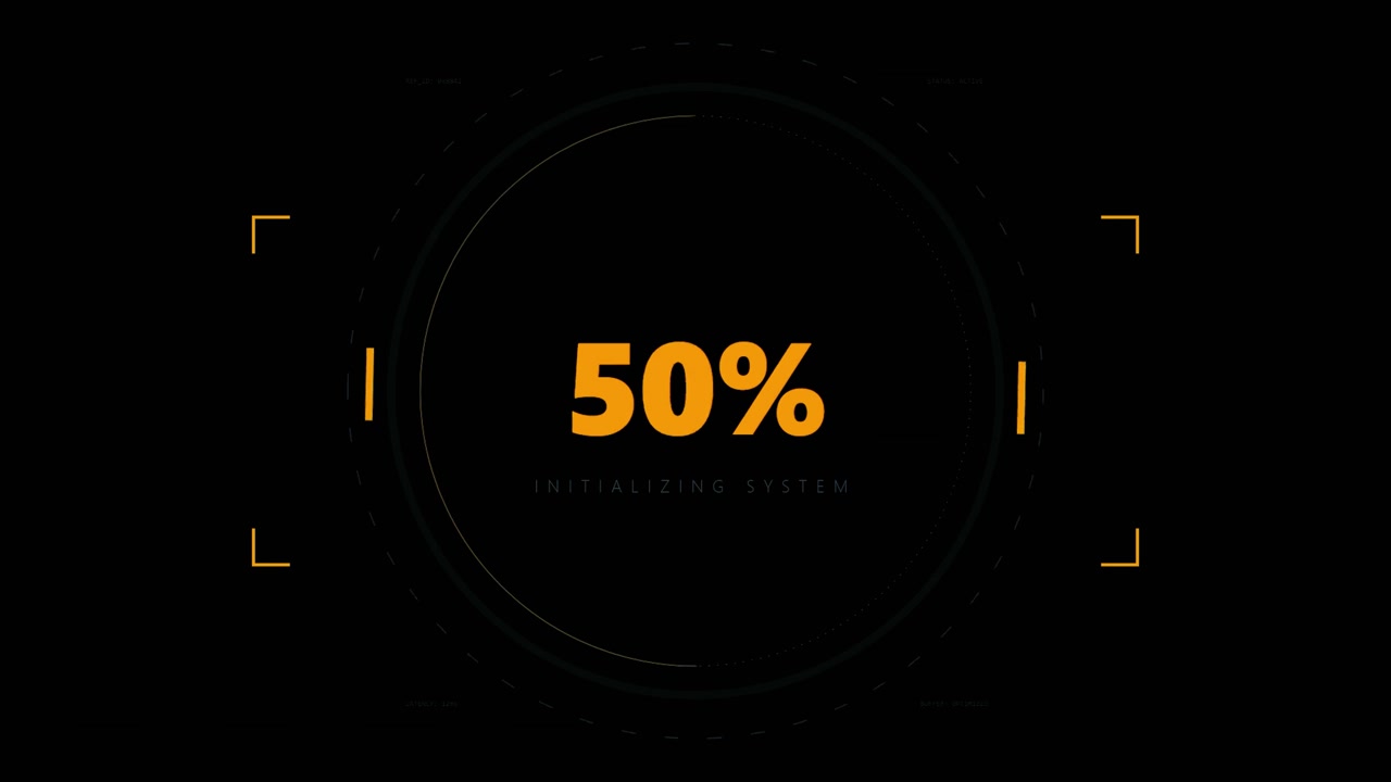 Digital Loading Screen with Percentage Counter and System Initialization