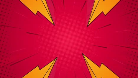 motion graphic of red background comic style