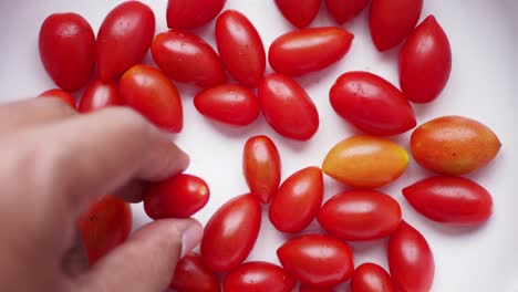 a plate of cherry tomatoes