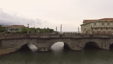 aerial footage of bridge in las casas filipinas de acuzar