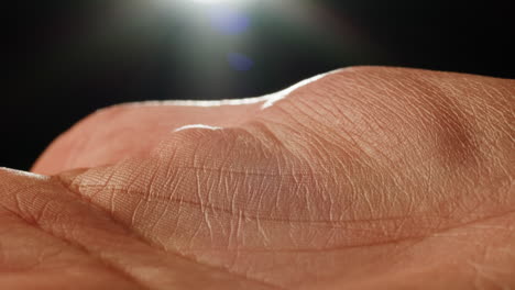 close-up of a hand palm