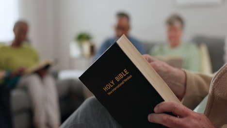 hand, church and bible for worship