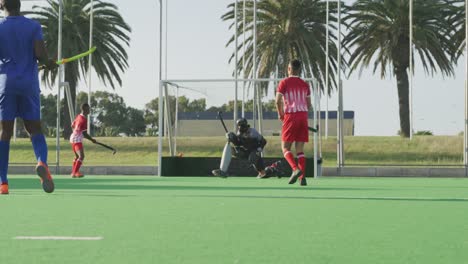 jugadores de hockey durante un partido