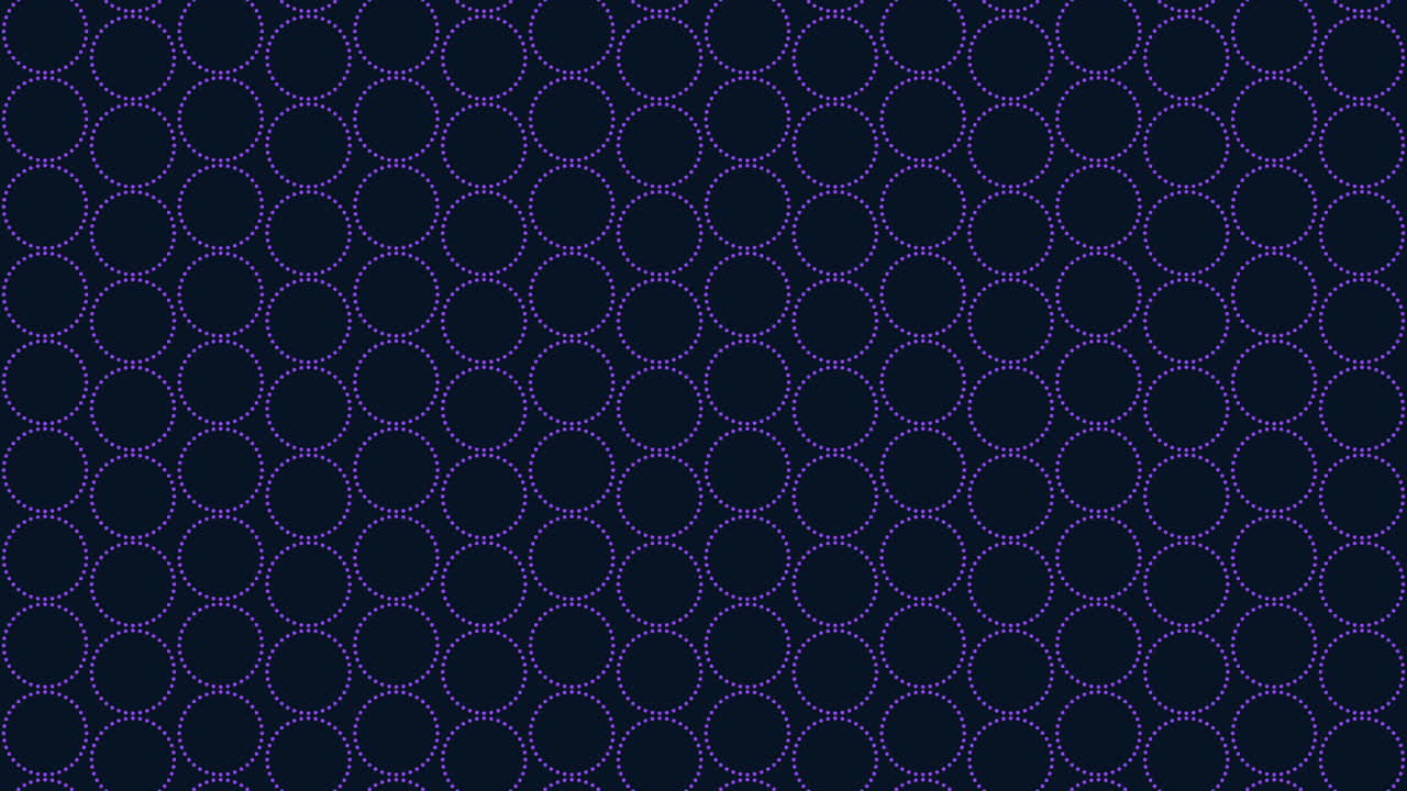 Seamless neon rainbow geometric rings pattern in rows