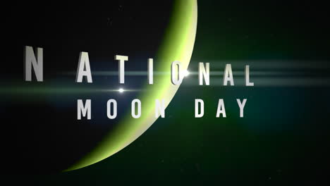 national moon day with big planet in dark galaxy