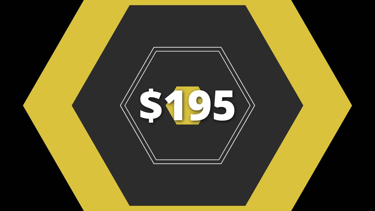 A striking graphic showcasing a price of $195 in a modern digital market environment to attract viewer attention