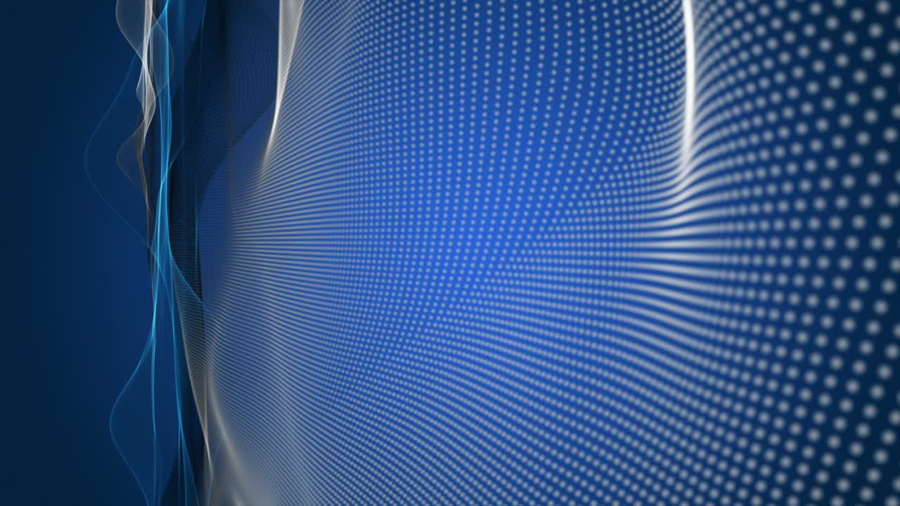 천천히 움직이는 입자 파동 물체와 함께 환상적인 애니메이션, 4096x2304 루프 4k