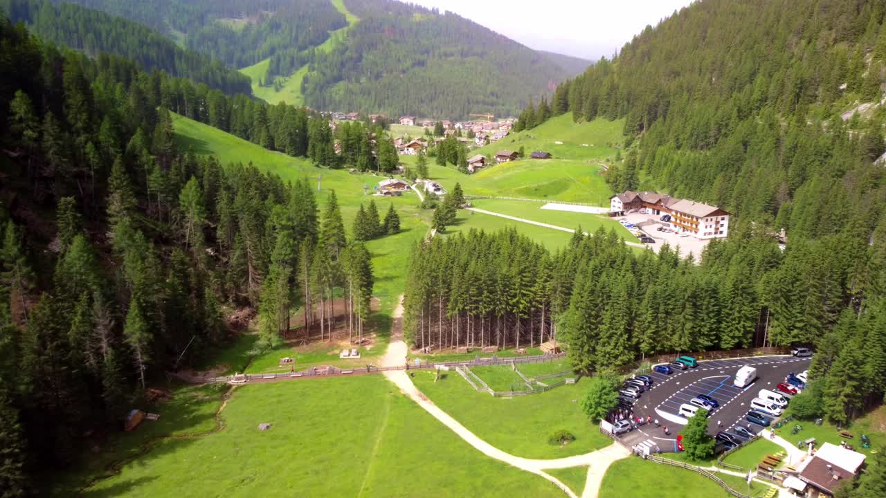 Beautiful Valley In The Alps In Vallunga, South Tyrol, Italy - Aerial Drone Shot