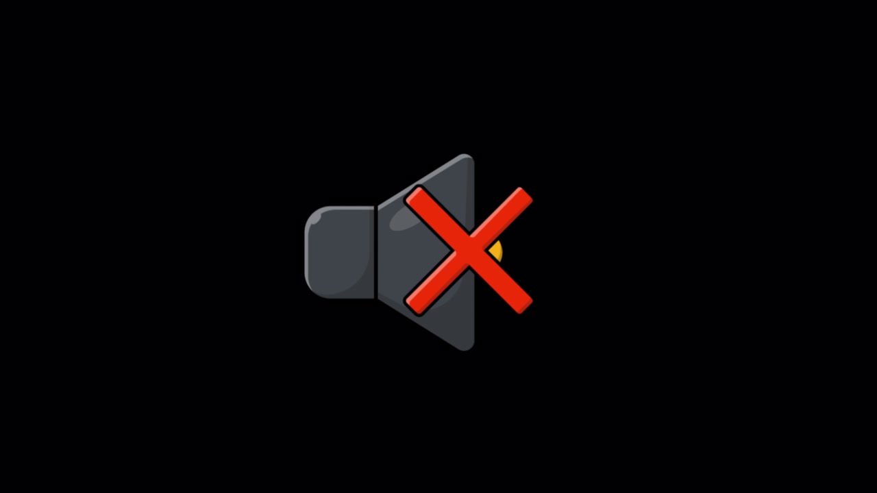 Animated Mute Speaker Icon on Black Background