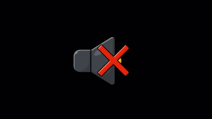 Animated Mute Speaker Icon on Black Background
