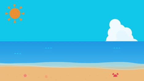 blue sky and beach animation