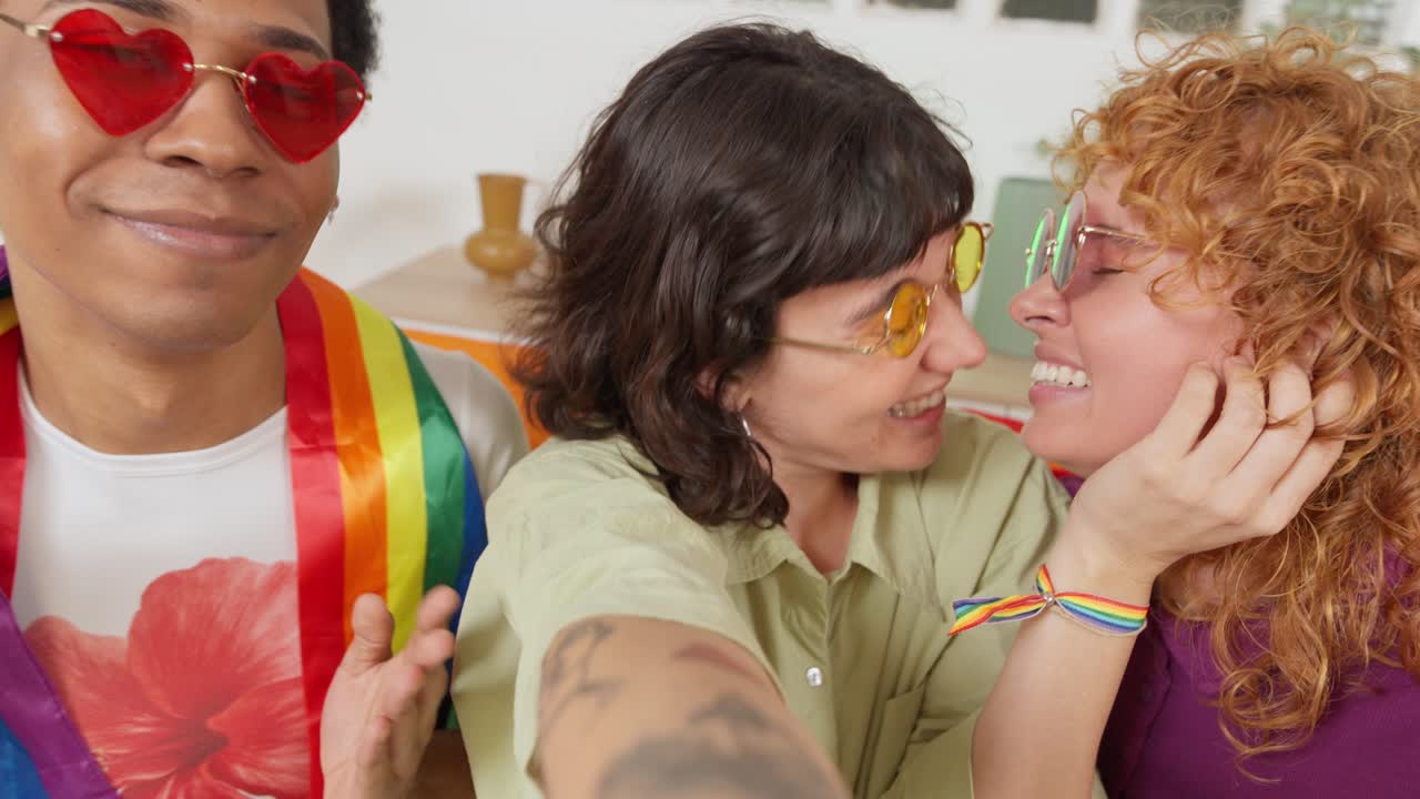 Friends celebrating pride together