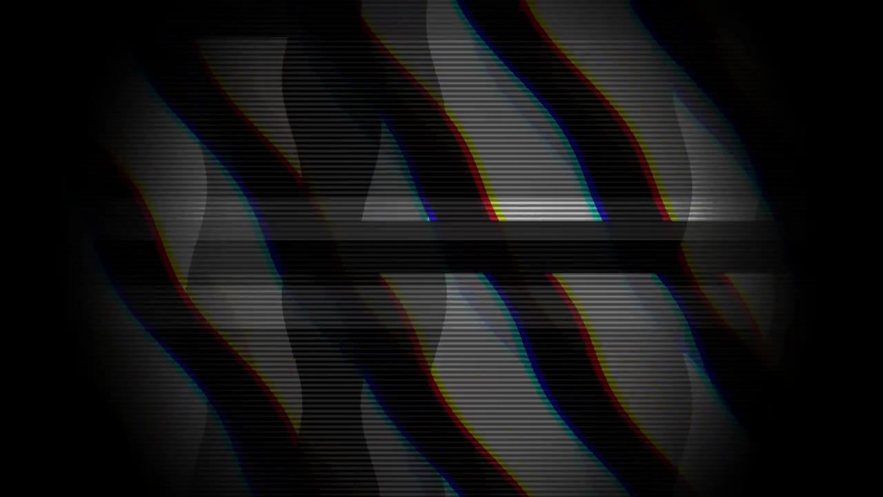 Effetto glitch VHS retrò con linee ondulate e variazione cromatica RGB