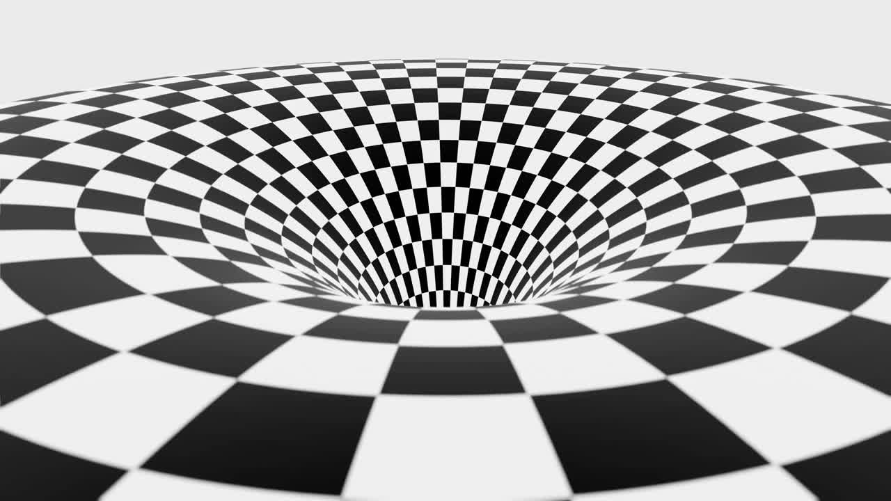 animación de fondo de túnel de rayas negras y blancas animación 3d