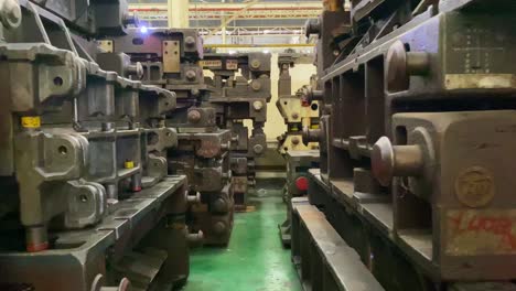 Stack-of-metal-dies-on-the-factory-warehouse