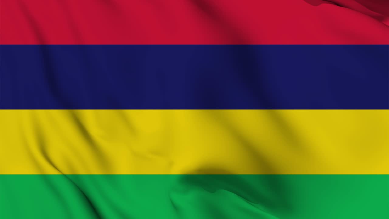 Mauritius flag seamless waving animation