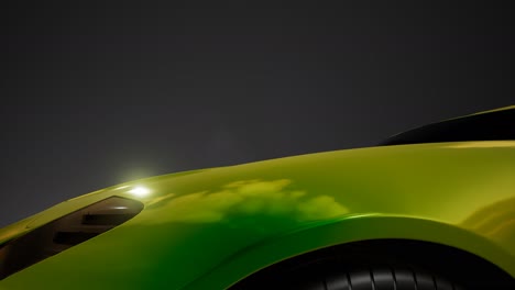coche deportivo de lujo en un estudio oscuro con luces brillantes