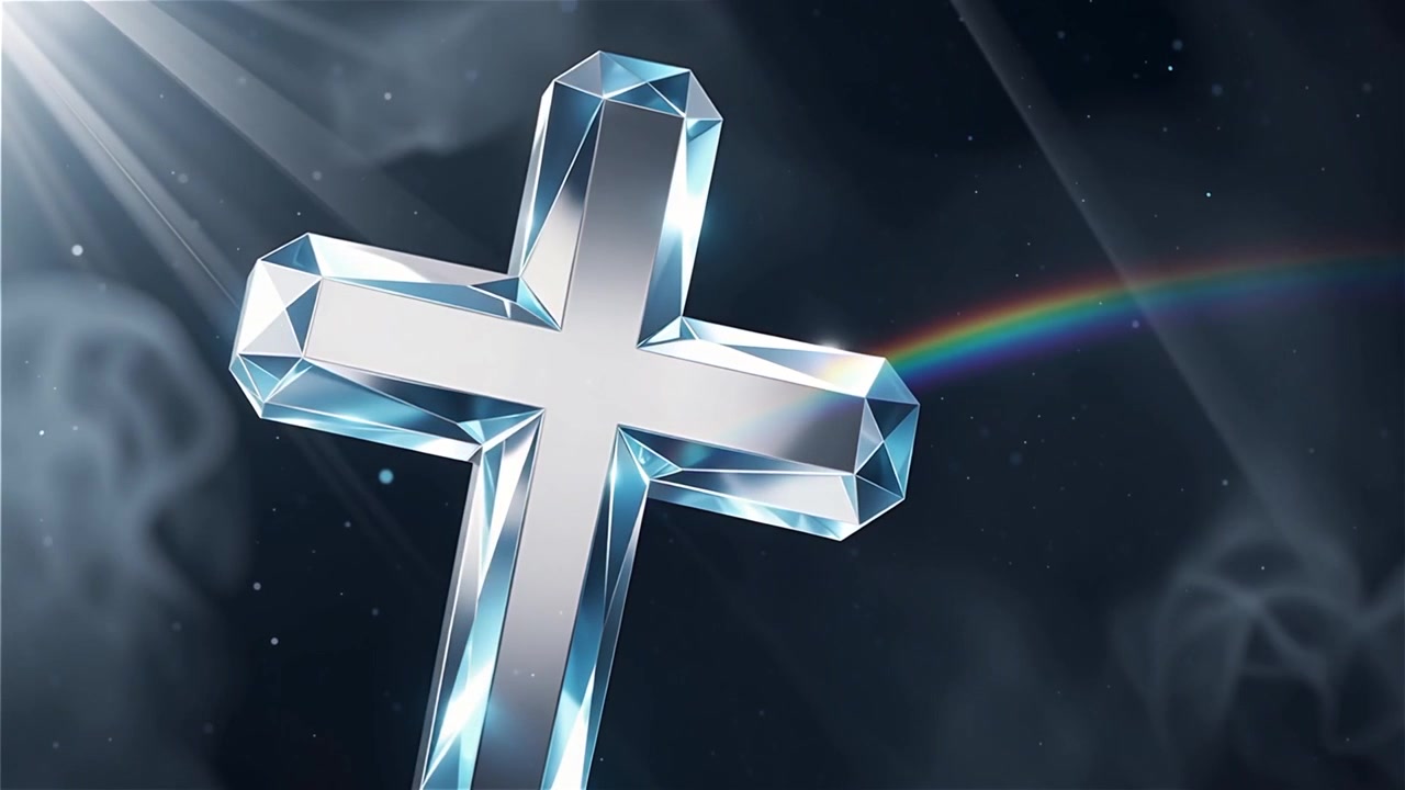Christian Cross Heavenly Light Worship Background