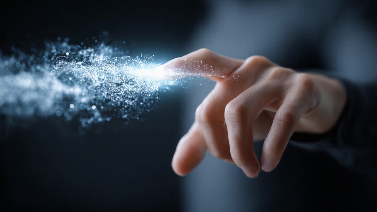 A Magical Touch: The Artistic Representation of a Hand Reaching Out to Create a Sparkle of Light and Energy Captured in Two Stunning Frames