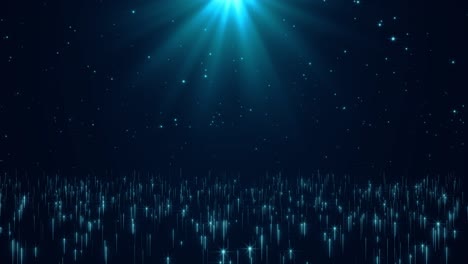 Abstract Blue Light and Stars Background