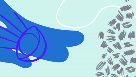 animación de formas orgánicas azules, grises y blancas y abstractas que se mueven sobre un fondo azul pálido