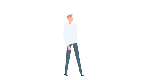 flat cartoon colorful man character animation. male walk cycle situation