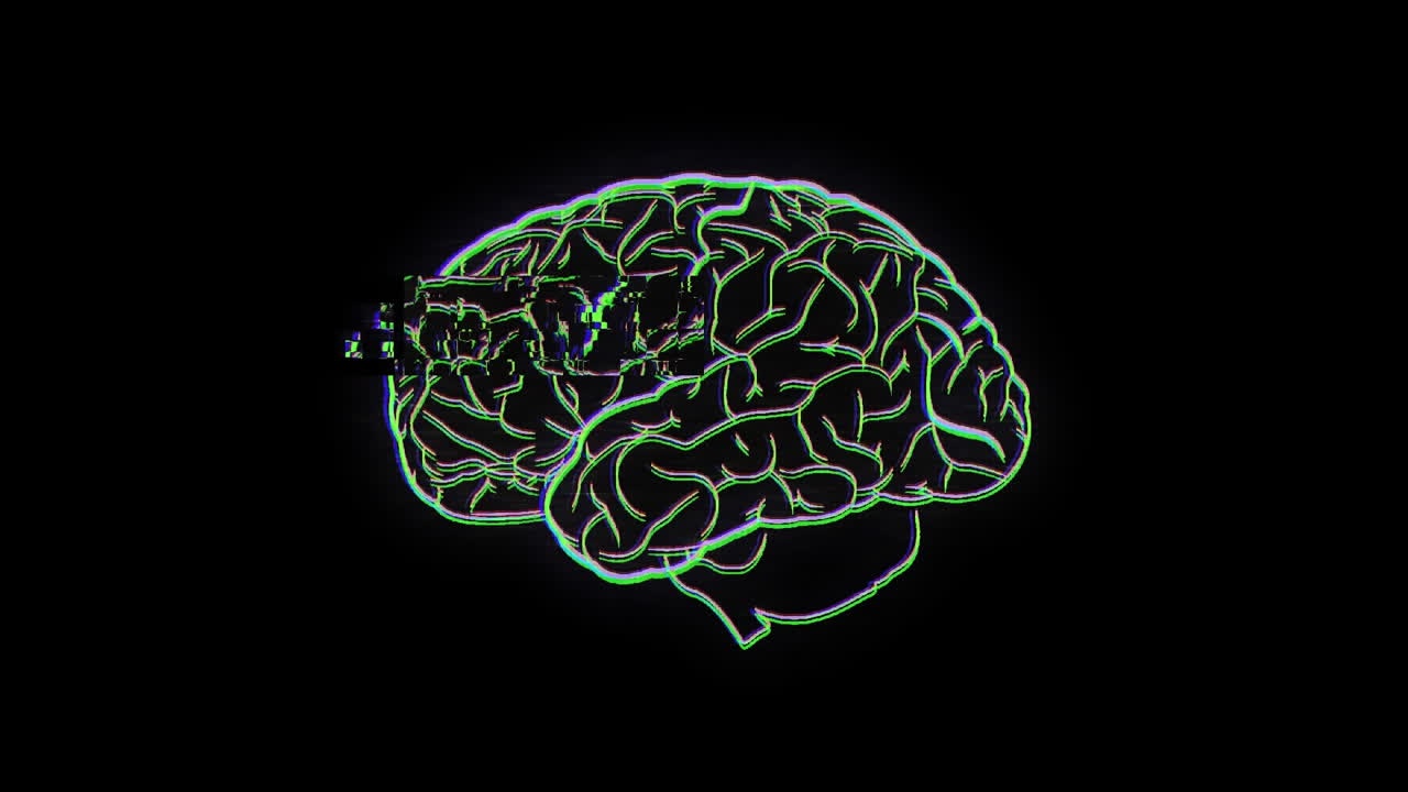 Brain on black background