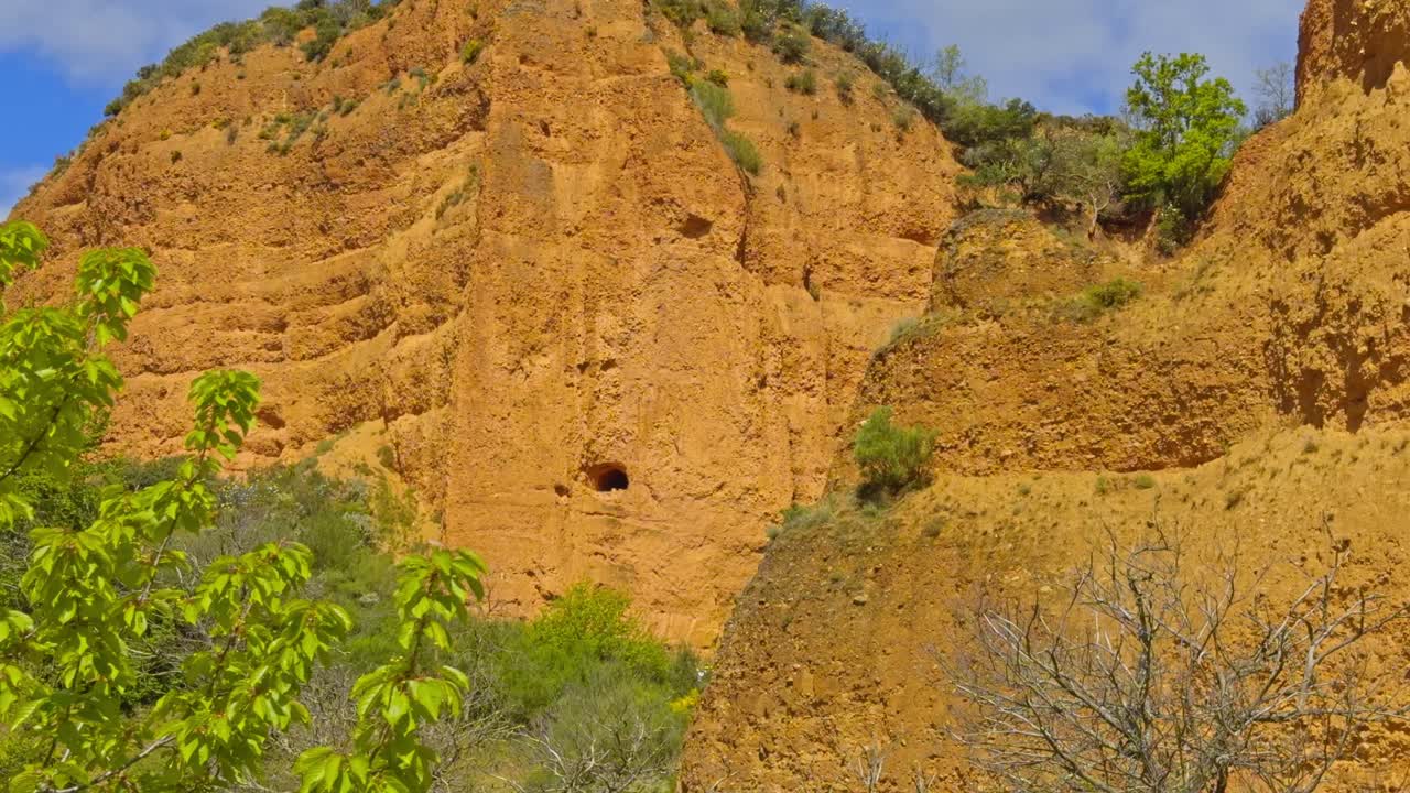 Gorgeous Golden Mountains Surrounded By Vegetation With A Small Opening