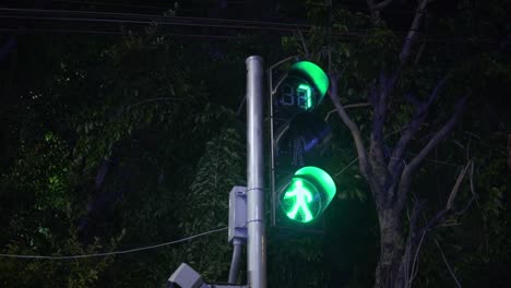 pedestrian traffic signal green light with countdown numbers