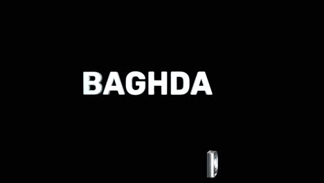 A-smooth-and-high-quality,-silver-3D-text-reveal-of-the-capital-city-"BAGHDAD