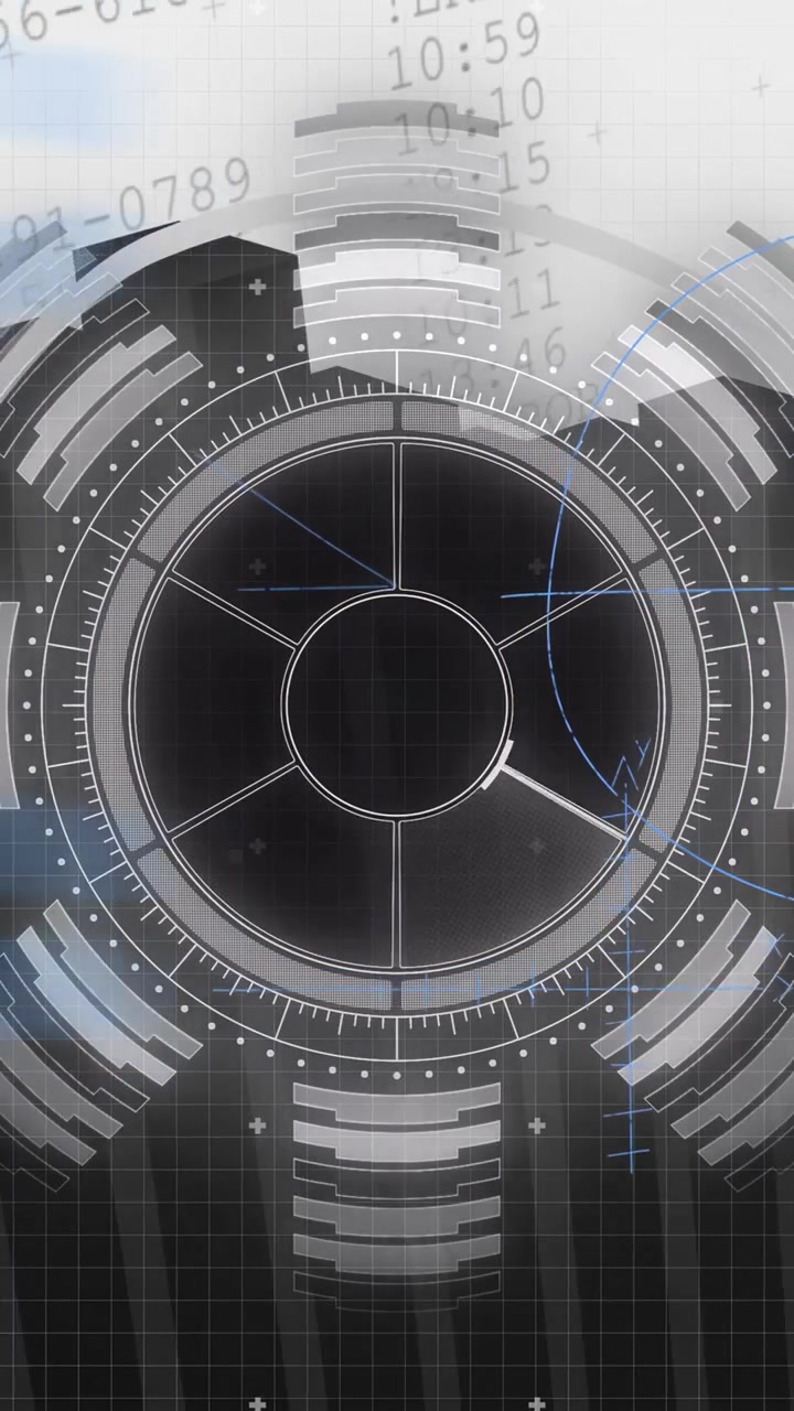 Vertical video: On data pulse central circular interface rotating wedge clockwise, showing readout