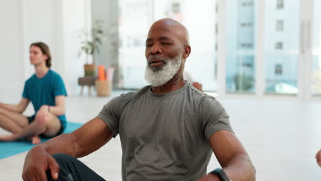 yoga club, meditation and people in lotus pose