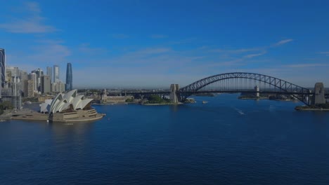 spectacular drone footage of sydney opera house and harbour bridge from above