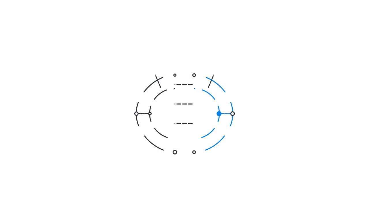 Minimalist Circular Loading Animation with Blue and Black Lines